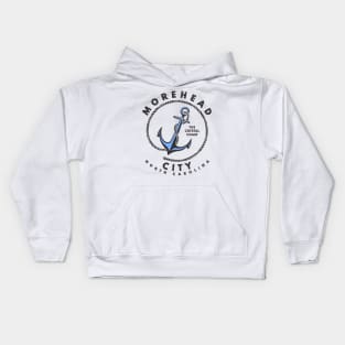 Vintage Anchor and Rope for Traveling to Morehead City, North Carolina Kids Hoodie